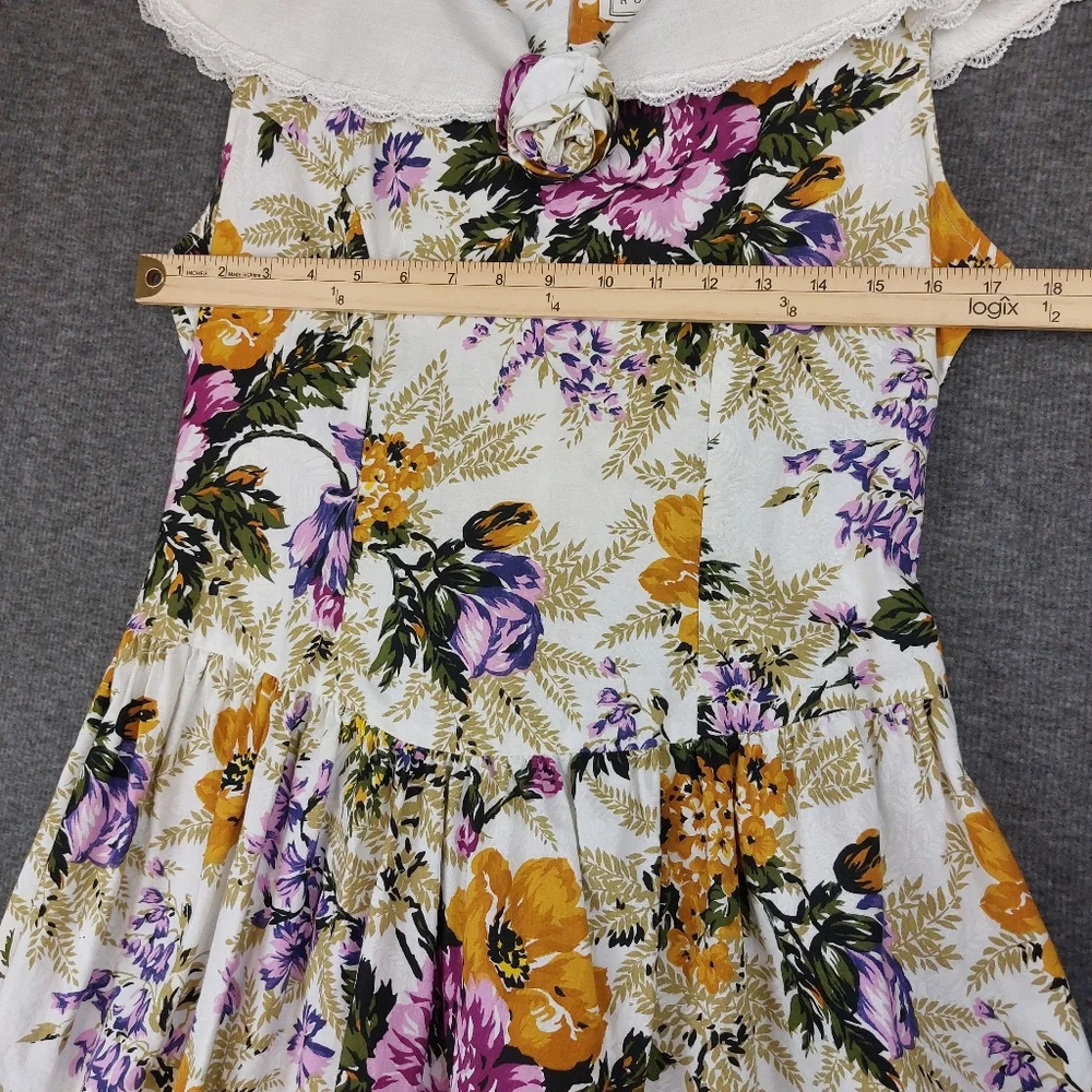 COUNTRY ROMACE WOMENS VINTAGE 80S 90S FLORAL COTTAGECORE FEMININE DRESS SIZE 12P - Picture 3 of 11